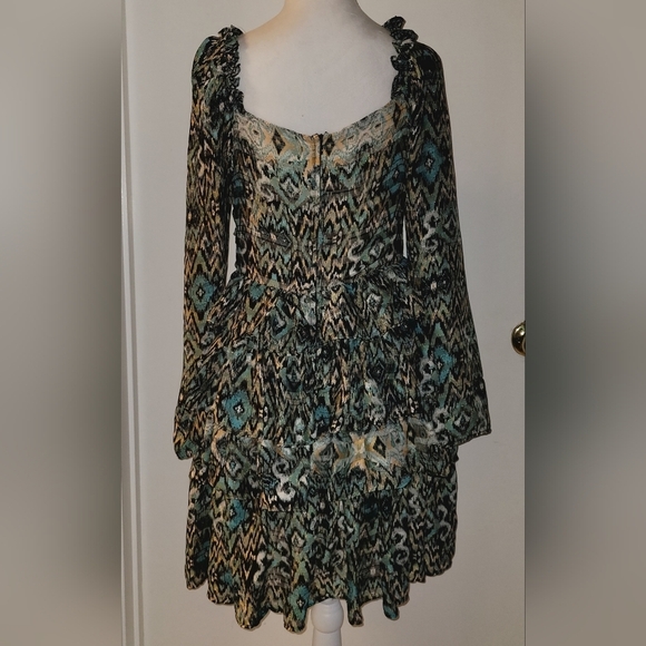 Miss Me Womens Print Ruffle Dress, Size Medium, Neck tied straps - Picture 7 of 10